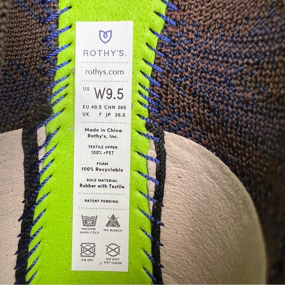 Rothy’s Sapphire Zebra Square Toe Ballet Flat Animal Print Shoes Size 9.5 - Picture 3 of 9